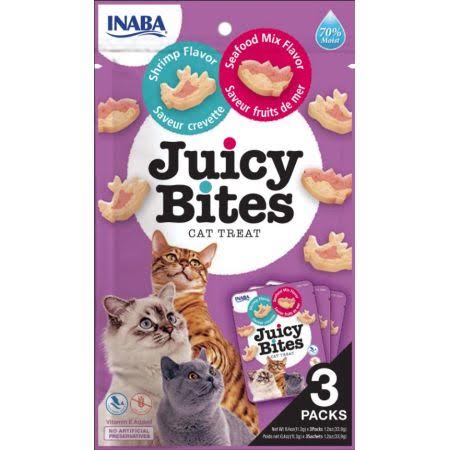 Inaba Juicy Bites Cat Treat Shrimp and Seafood Mix Flavor