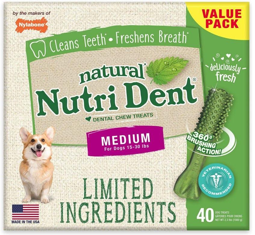 Nylabone Natural Nutri Dent Fresh Breath Dental Chews - Limited Ingredients