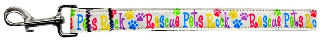 Pet Dog & Cat Nylon Collar or Leash, "Rescue Pets Rock"