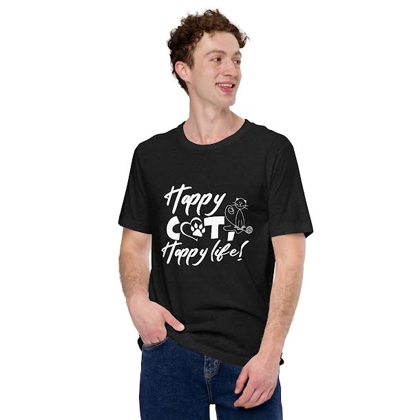 T-Shirts for Men - Happy Cat Happy Life