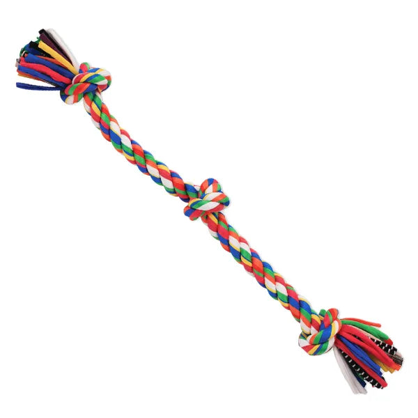 Mammoth Flossy Chews Cloth Rope 3 Knot Tug Toy