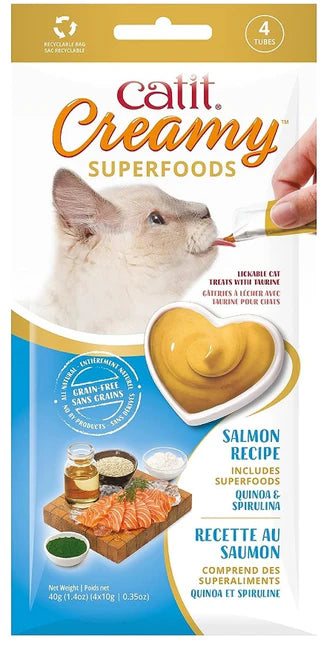 Catit Creamy Superfood Lickable Salmon, Quinoa, and Spirulina Cat Treat